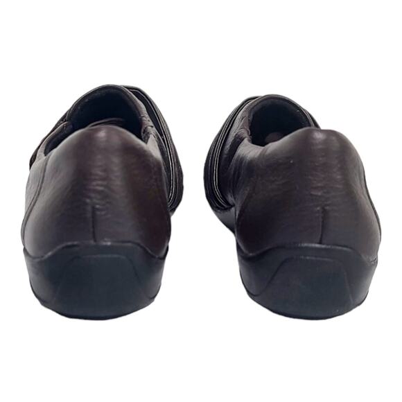 Clarks Loafer Kessa Alcove Brown Leather Flats Hook & Loop Shoe Women's 9M - Picture 5 of 9